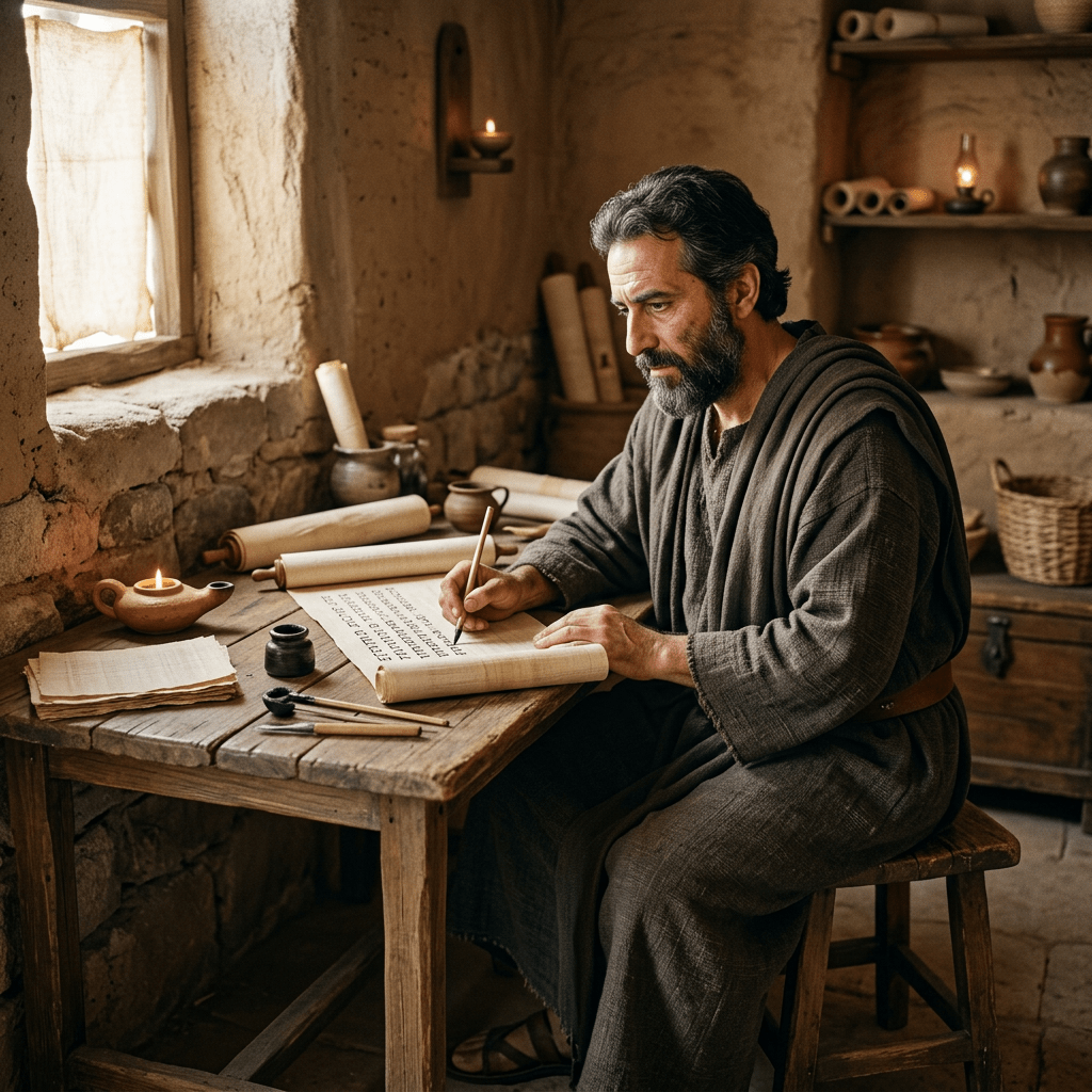 Lucas médico escribiendo evangelio en siglo I