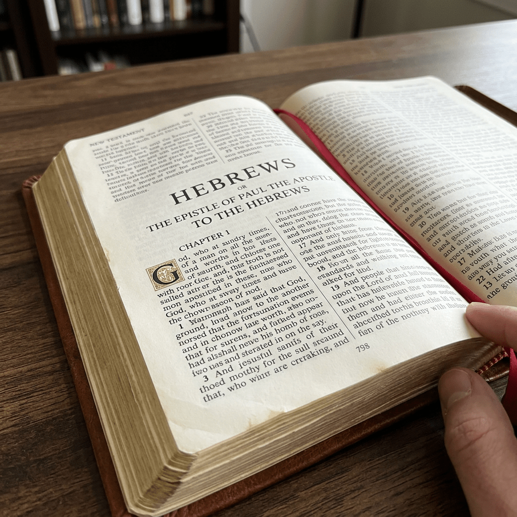 Open Bible to Epistle to Hebrews