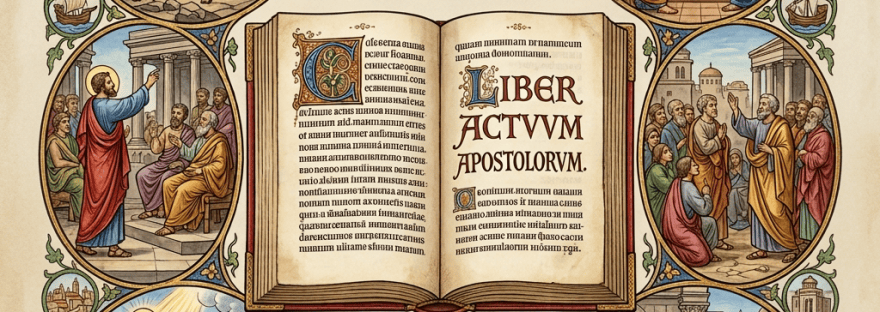 Biblia en Hechos con escenas alrededor