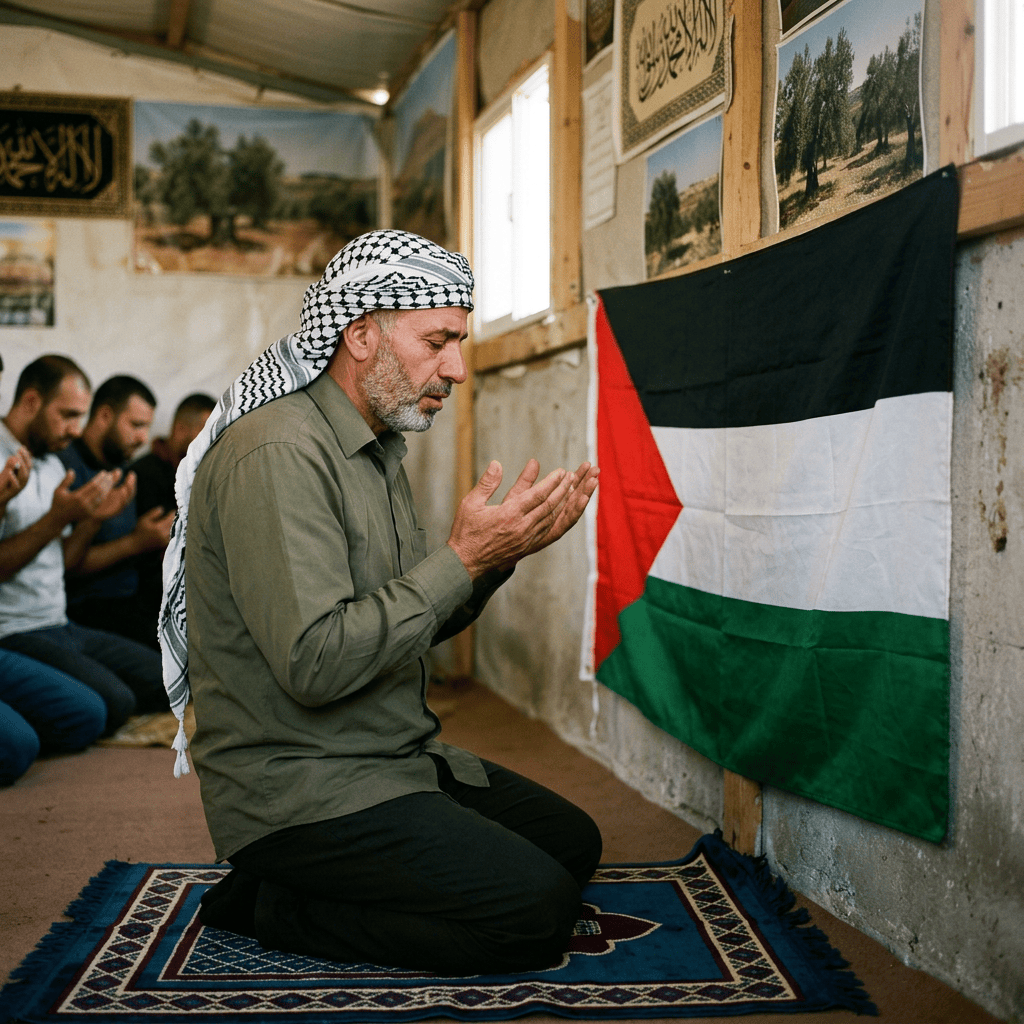 Personas orando por Palestina